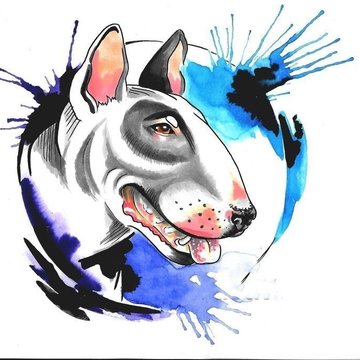 bullterrier tetoválás minta