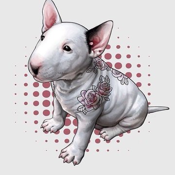 bullterrier tetoválás minta