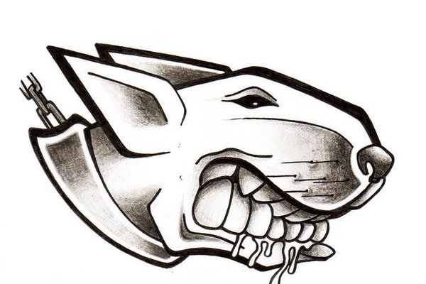 bullterrier tetoválás minta
