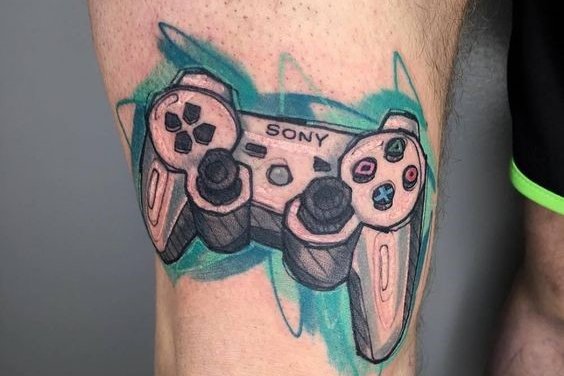 Joystick tetoválási vázlat