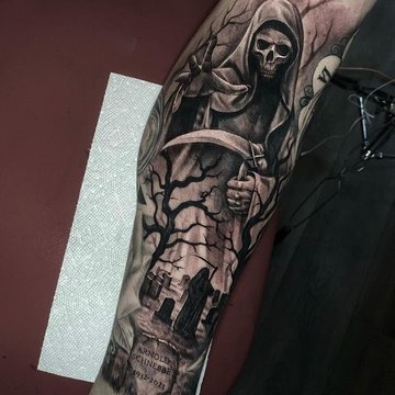 "Halál a kaszával" tetoválási vázlatok