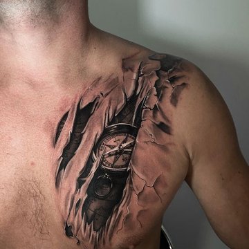 férfi mellkas és borda tetoválások