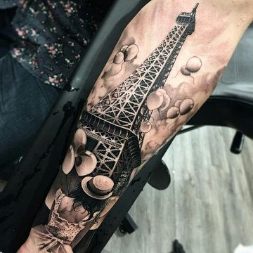 "Eiffel-torony" tetoválási vázlatok