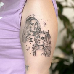 Ikrek csillagjegy tetoválás