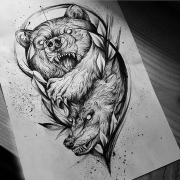 Sketch style tetoválás vázlatok