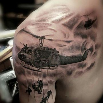 Helikopter tetoválási vázlat