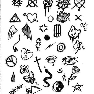 Handpoke tetoválás vázlatok